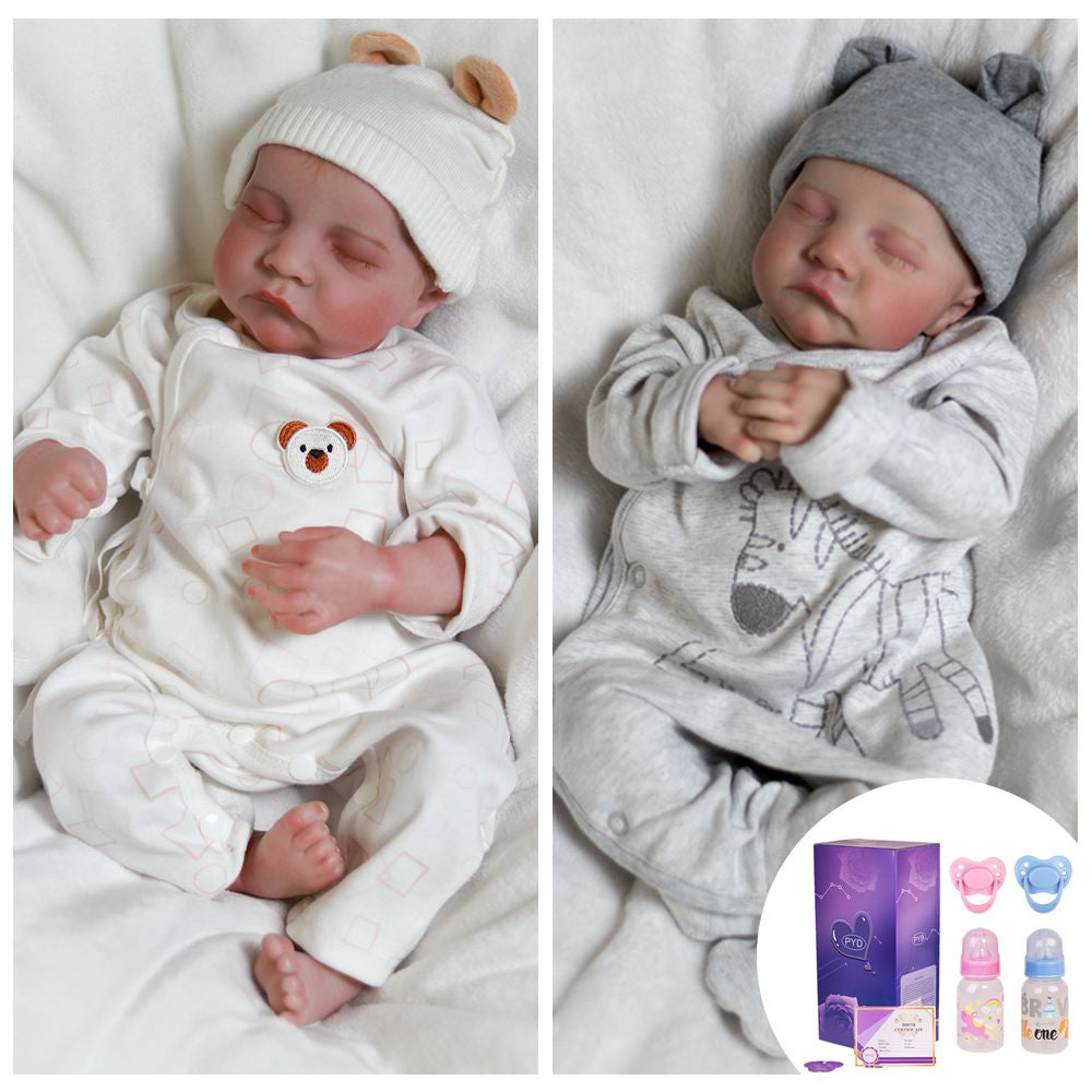 Lifelike Reborn Dolls Baby Twins Newborn Girl Boy Handmade Realistic Doll Gift