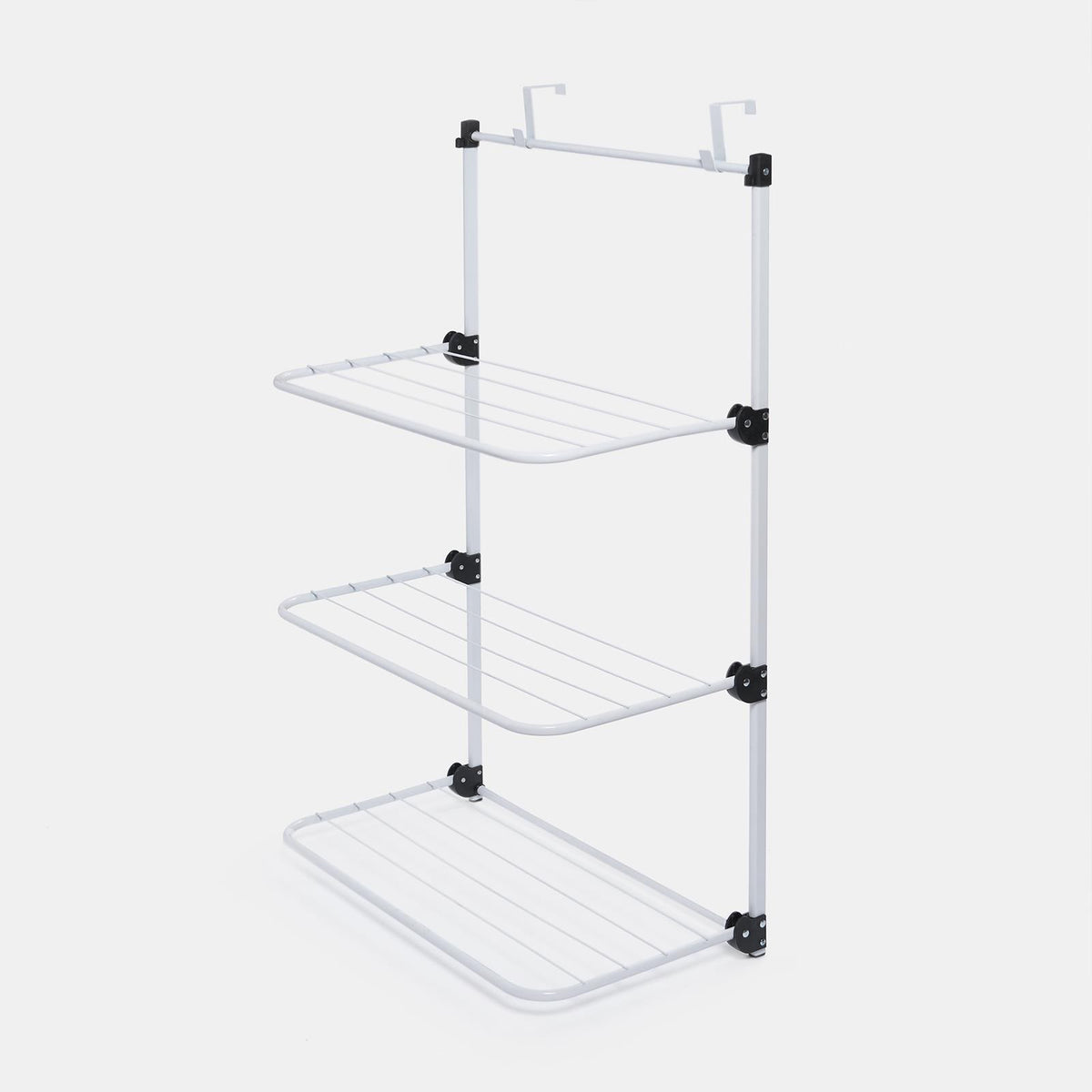 Over The Door Tiered Foldable Drying Rack Towel Storage Organiser Rail Hanger