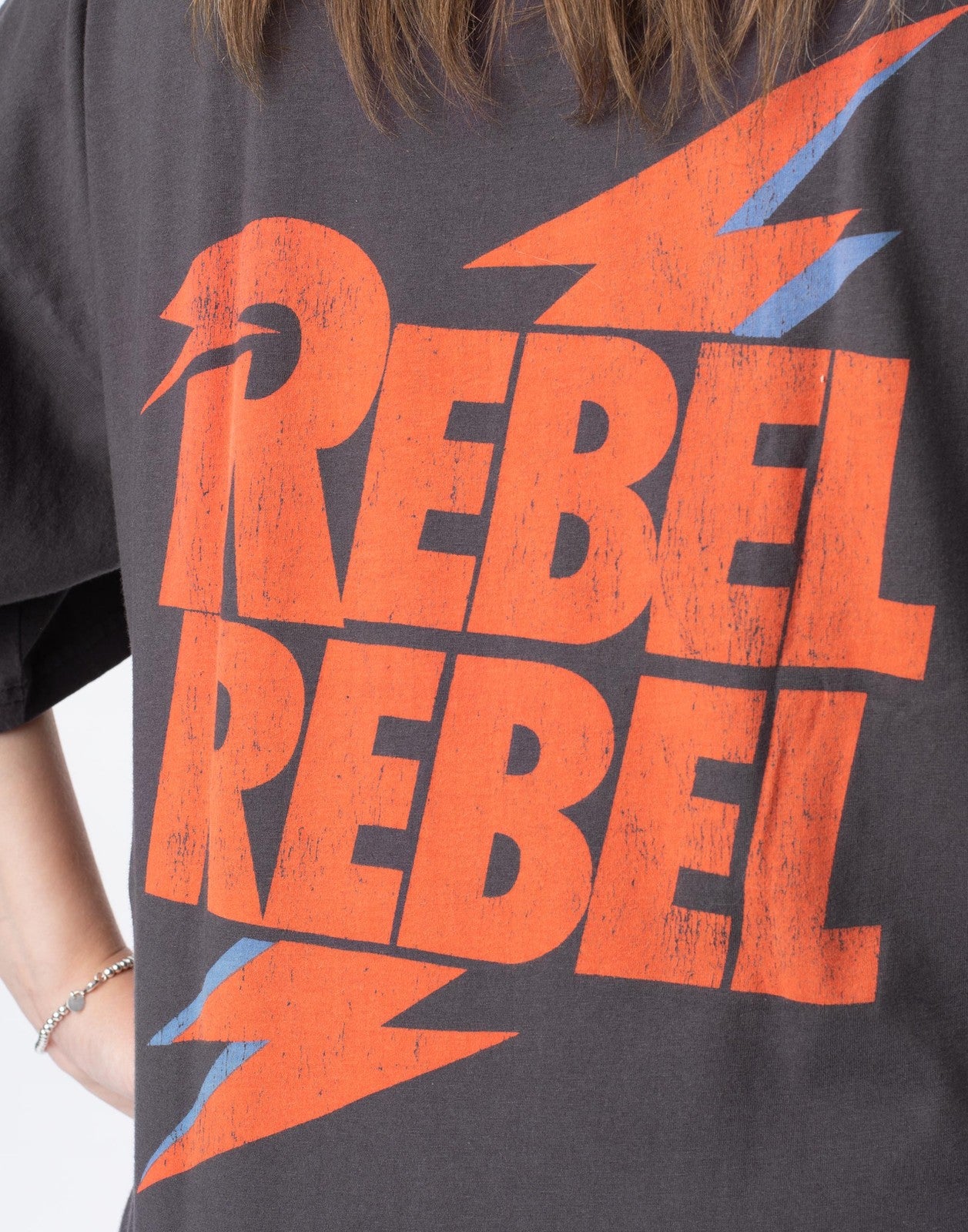 David Bowie Oversized Short Sleeved T-Shirt | Womens Grey | Official Merch