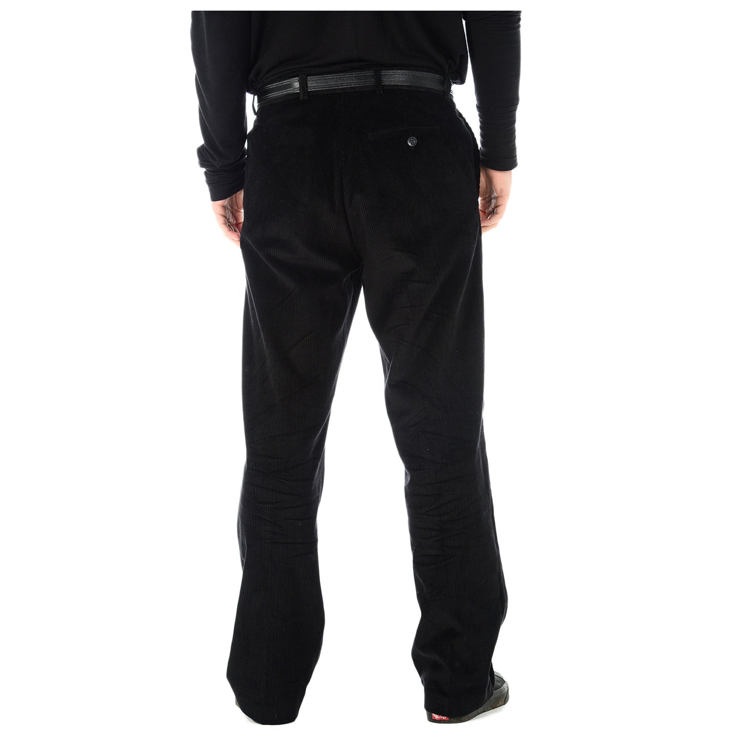 MENS CORD CORDUROY TROUSERS COTTON  BUSINESS FORMAL CASUAL BELTED SMART PANTS