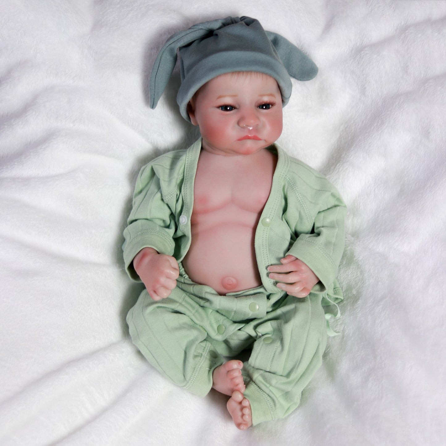 Realistic Reborn Baby Boy Doll Waterproof Newborn Dolls Full Vinyl Silicone Body