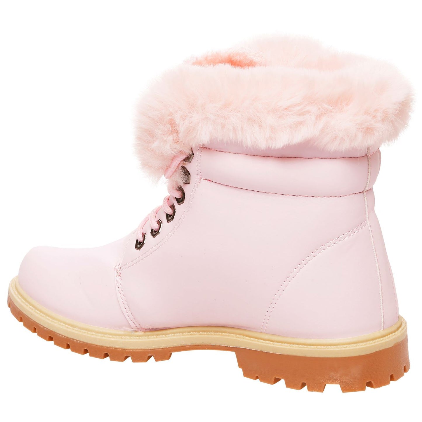 WOMEN LADIES ANKLE FUR LINE BOOTS FLAT GRIP SOLE WINTER ARMY COMBAT WINTER SHOES
