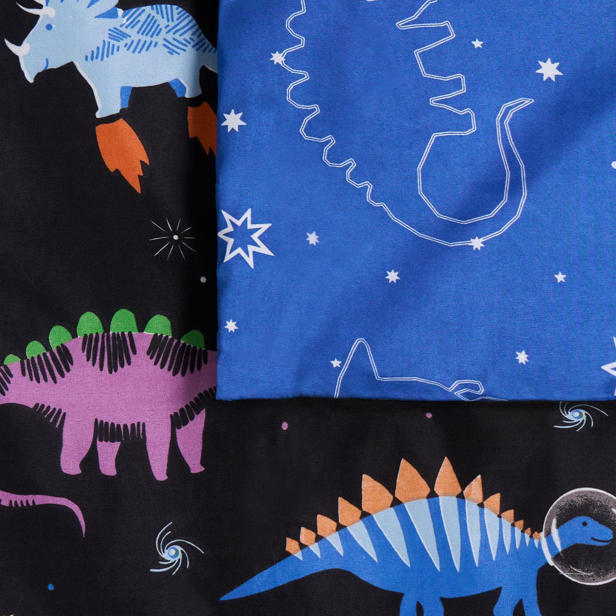 Space Duvet Cover Bedding Set Kids Pillowcases Dinosaur Soft Reversible Quilt