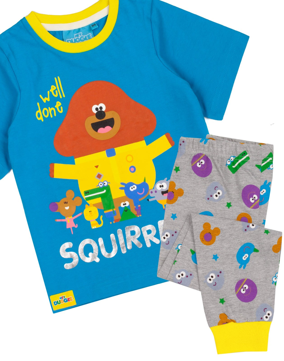 Hey Duggee Short Sleeve Long Leg Pyjama Set | Boys Blue | Official Merch