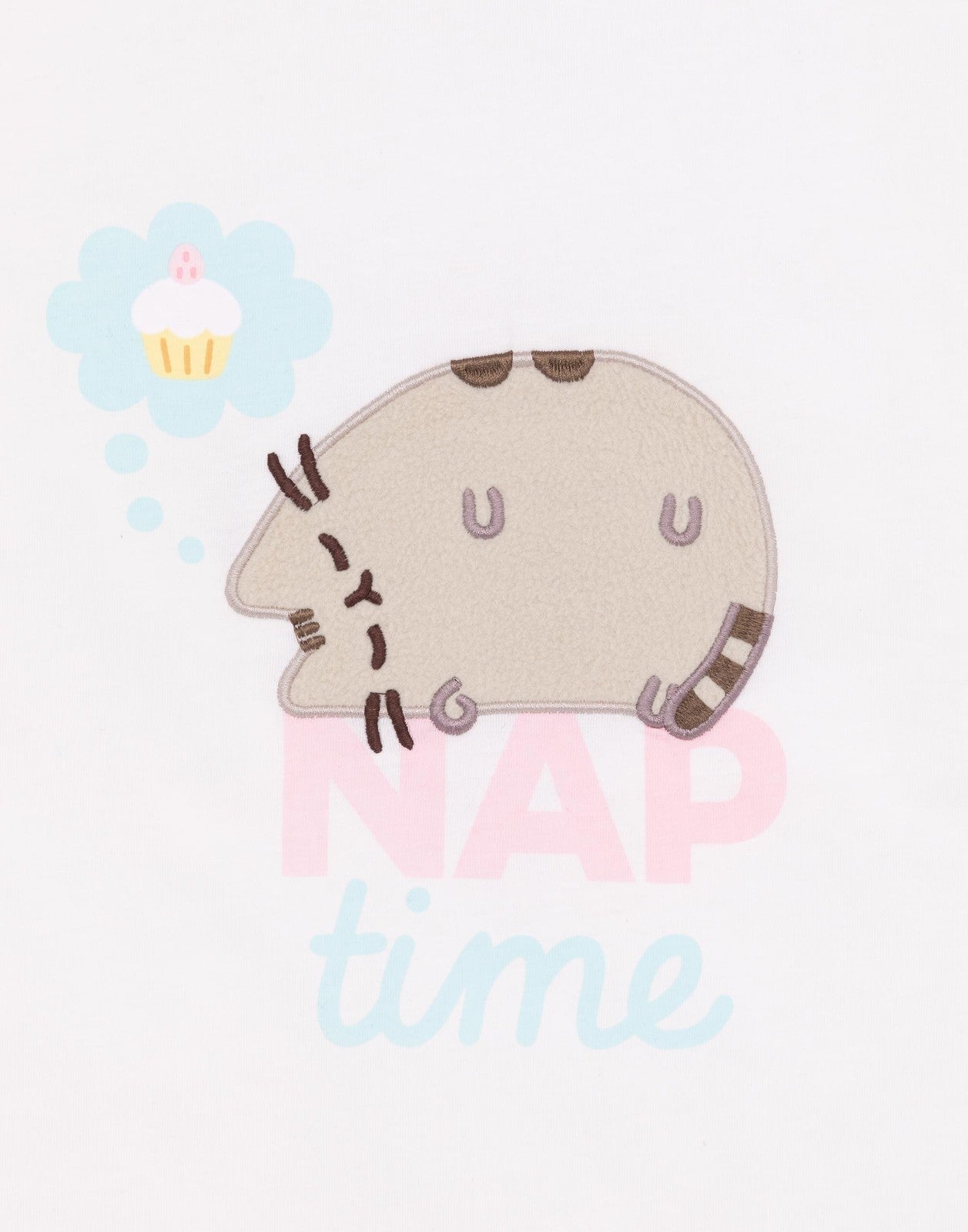 Pusheen Long Sleeve Short Leg Pyjama Set | Girls Blue/Cream | Official Merch