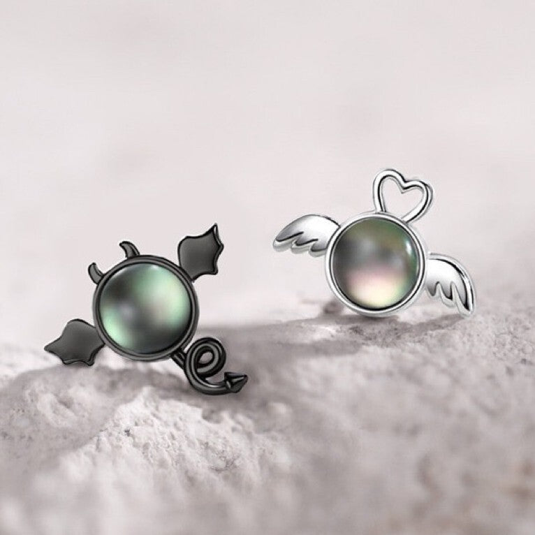 925 Sterling Silver Angel Demon Stud Earrings Jewellery Women Girls Gift UK
