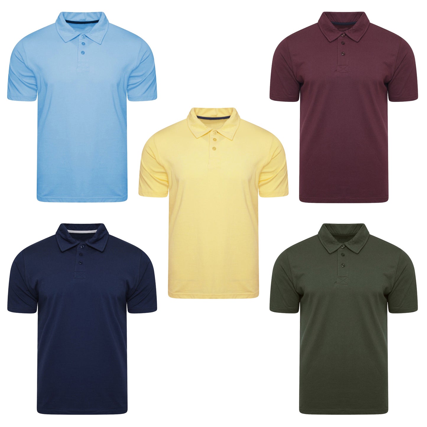 MENS COTTON POLO SHIRTS CLASSIC PLAIN SUMMER SHORT SLEEVE CASUAL TEE T SHIRT TOP