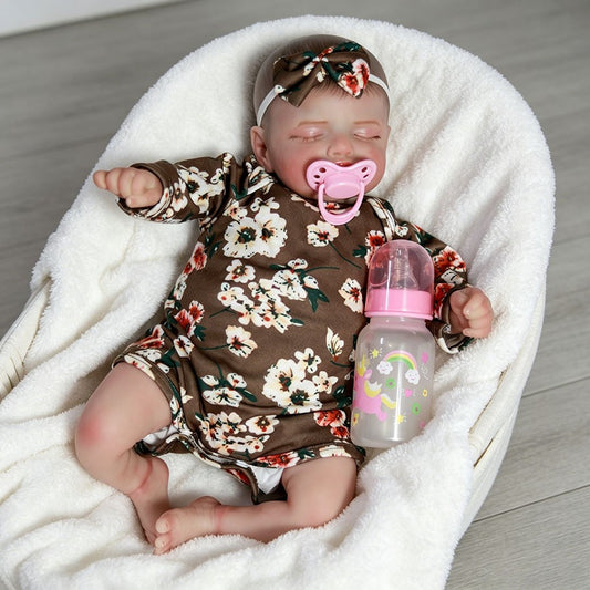 16inch Reborn Baby Dolls Vinyl Silicone Handmade Newborn Girl Adorable Doll Gift