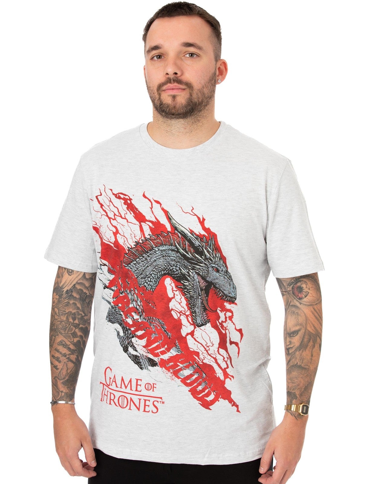 Game of Thrones Short Sleeve Long Leg Pyjama Set | Mens White | Official Merch