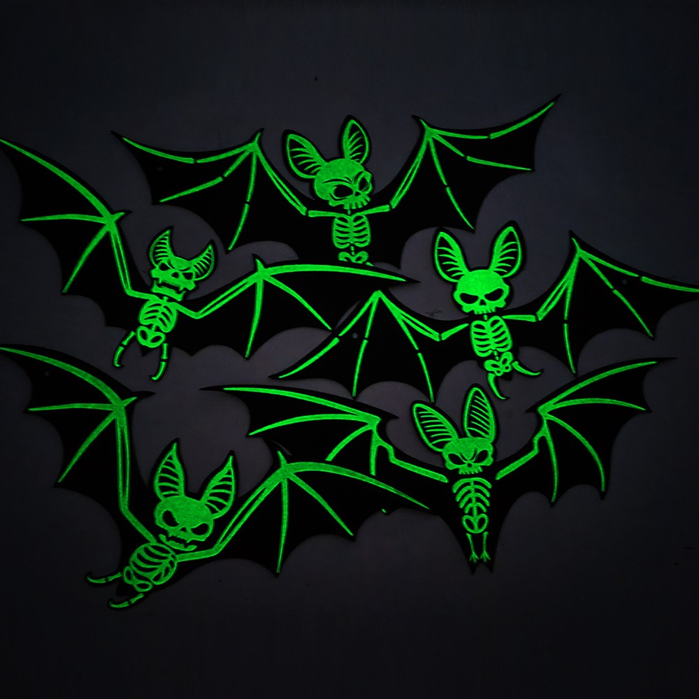 10Pcs Hanging Bats Halloween Decorations Outdoor - Large Flying Plastic Bats UK