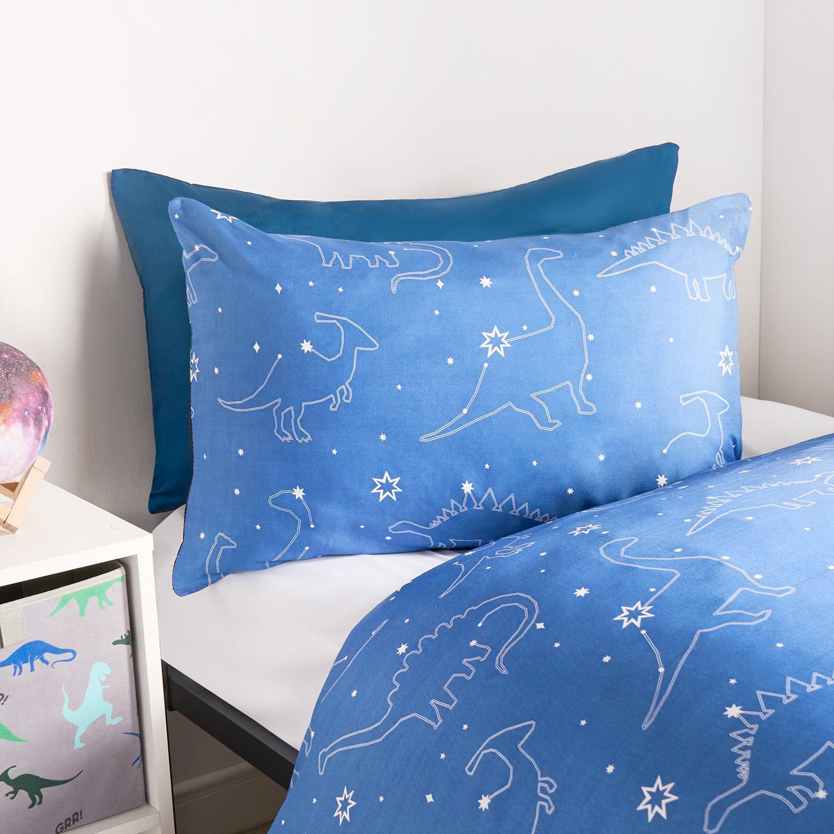 Space Duvet Cover Bedding Set Kids Pillowcases Dinosaur Soft Reversible Quilt