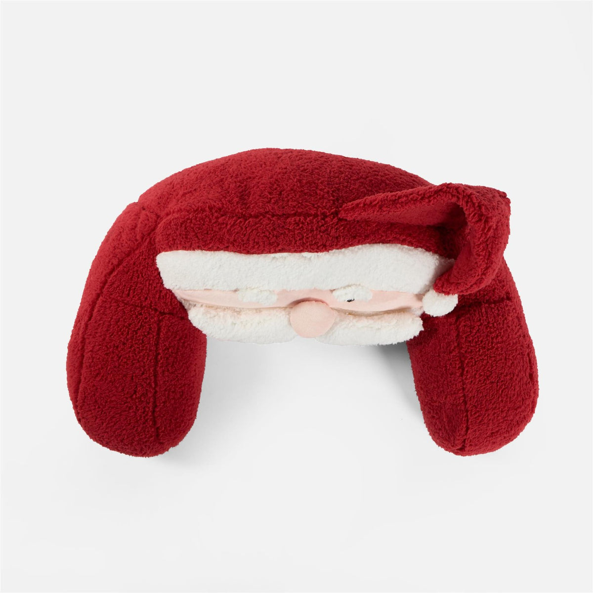 OHS Santa Cuddle Cushion Kids Soft Teddy Fleece Reading Pillow Xmas Bed Sofa