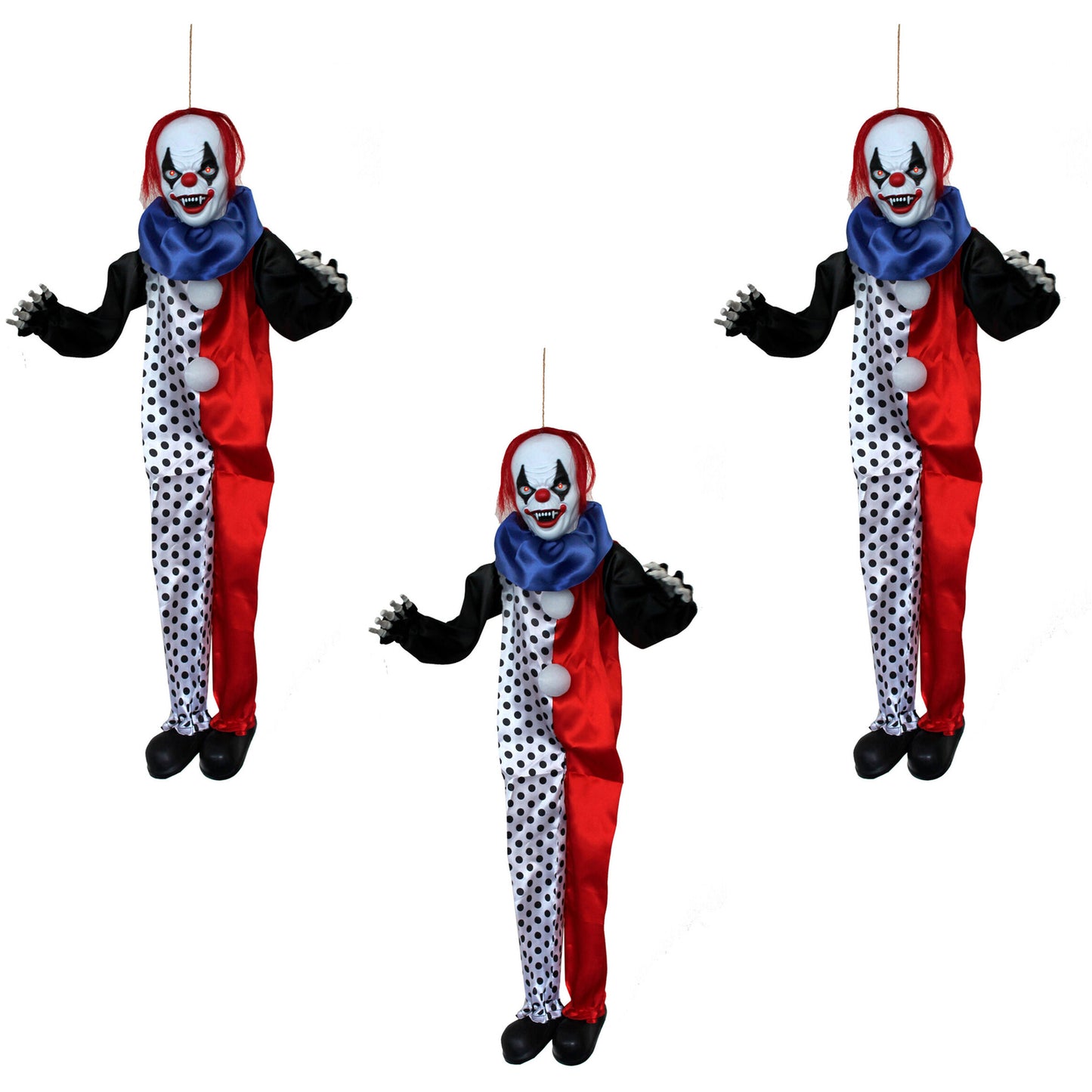 CLOWN HALLOWEEN DECORATION 3FT ANIMATED LIGHT UP SCARY PARTY PROP HAUNTED HOUSE