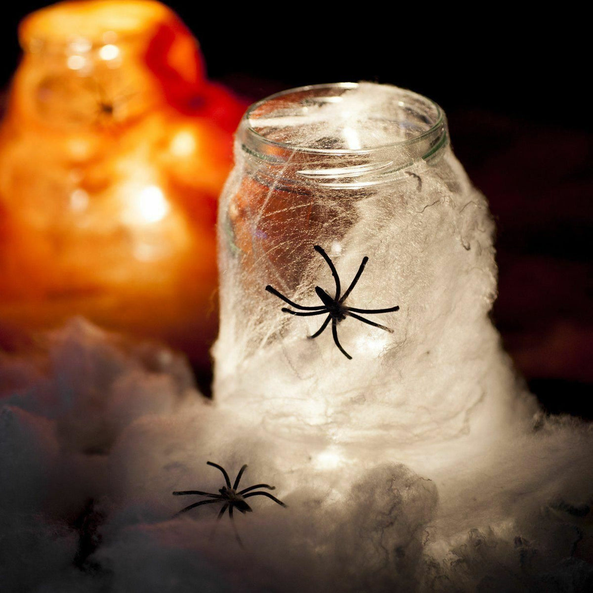 40g Spider Web With Spiders Halloween Decoration Stretchy Cobweb Cob Party Props