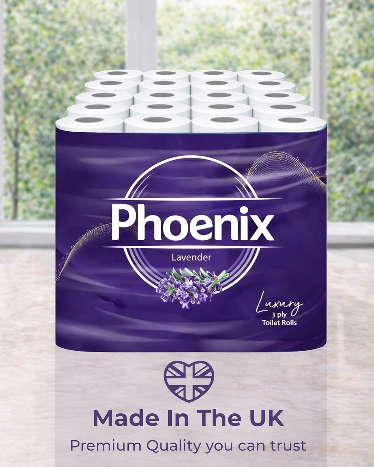 Phoenix Toilet Rolls – 60 Pack | 3 Ply Lavender Scented Toilet Paper | Bulk Buy,
