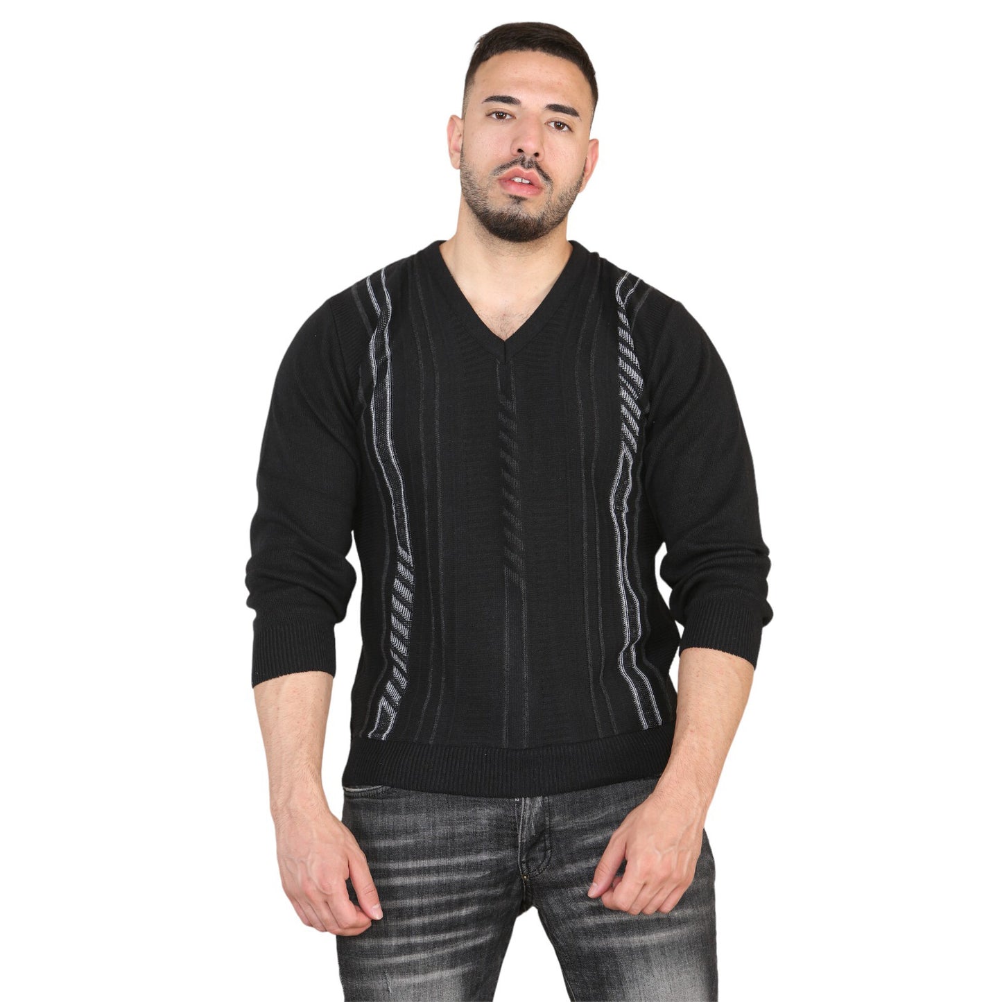 MENS AZTEC PATTERN CARDIGAN ZIP POCKET THICK WINTER WARM SWEATER KNITTED JUMPER