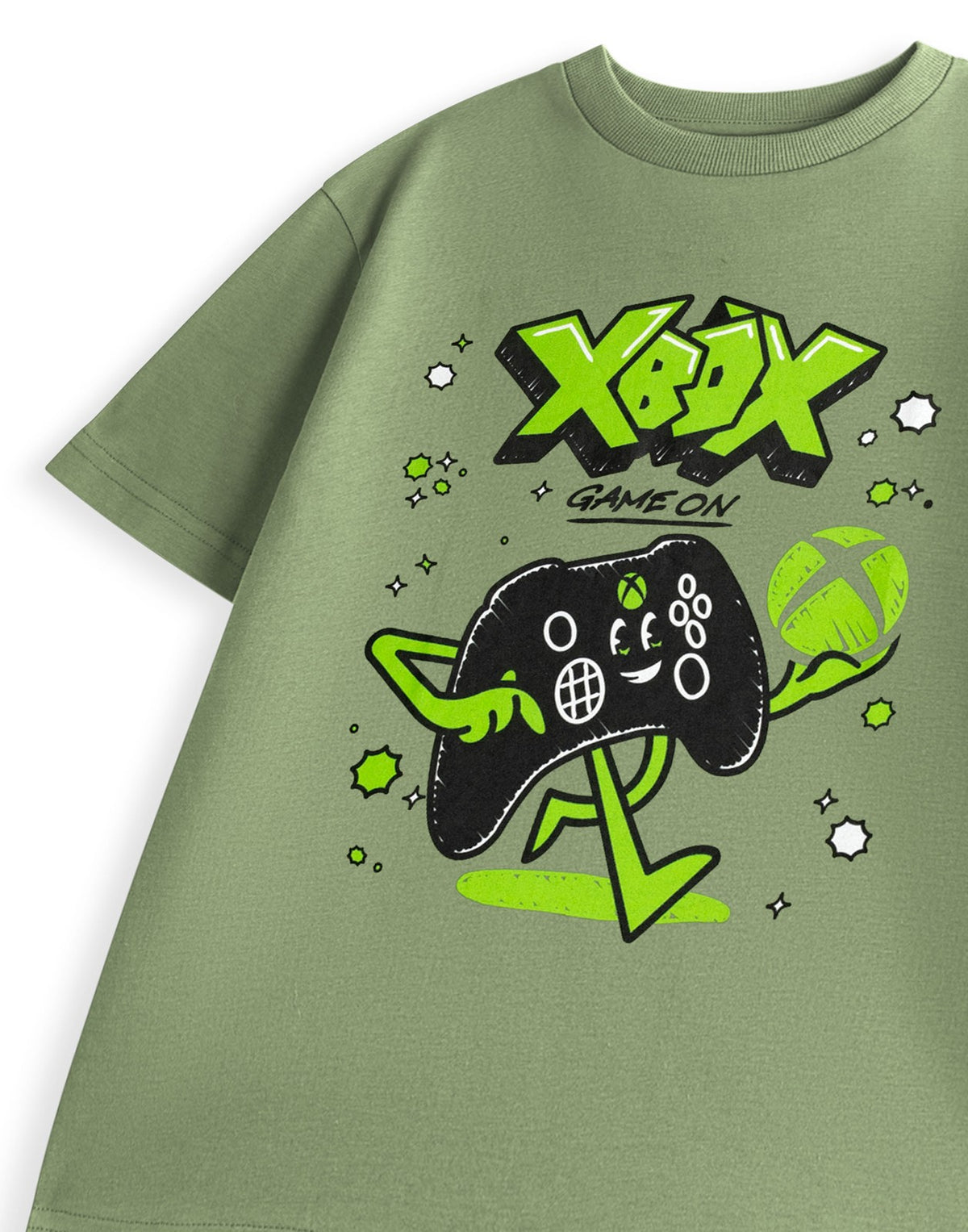 Xbox Short Sleeved T-Shirt | Boys Khaki | Official Merch