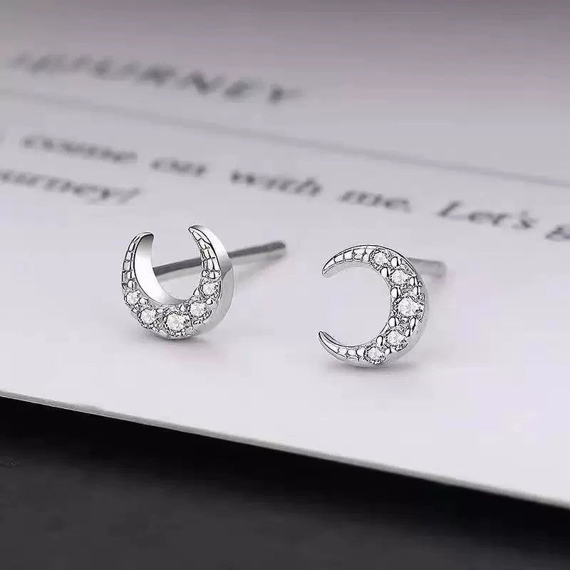 925 Sterling Silver Crystal Star Stud Earrings Jewellery Women Girls Gift UK