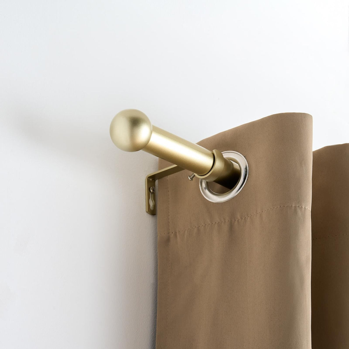OHS 120-200cm Curtain Pole Extendable Metal 28mm Ball Trumpet Twist Finnials