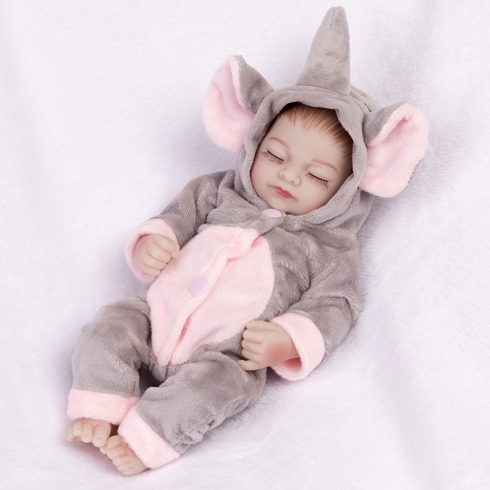 10" Reborn Baby Dolls Twins Full Body Vinyl Silicone Mini Newborn Girl Bath Toys