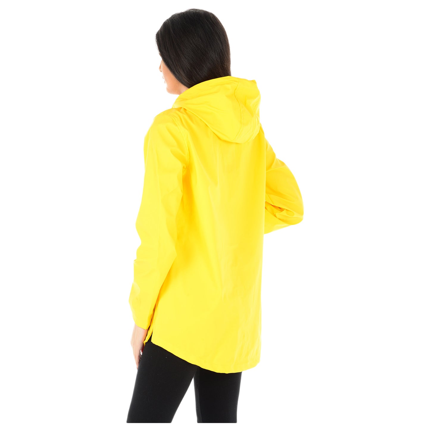 LADIES RAINCOAT WOMENS WATERPROOF FESTIVAL HOODED COAT PARKA RUBBERISED JACKET