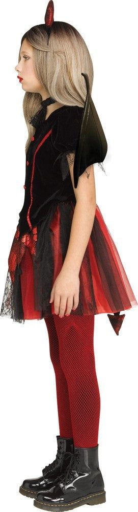 DEVIL CHILD Halloween Fancy Dress Costume Devils Red Spooky Outfit Girls Tulle