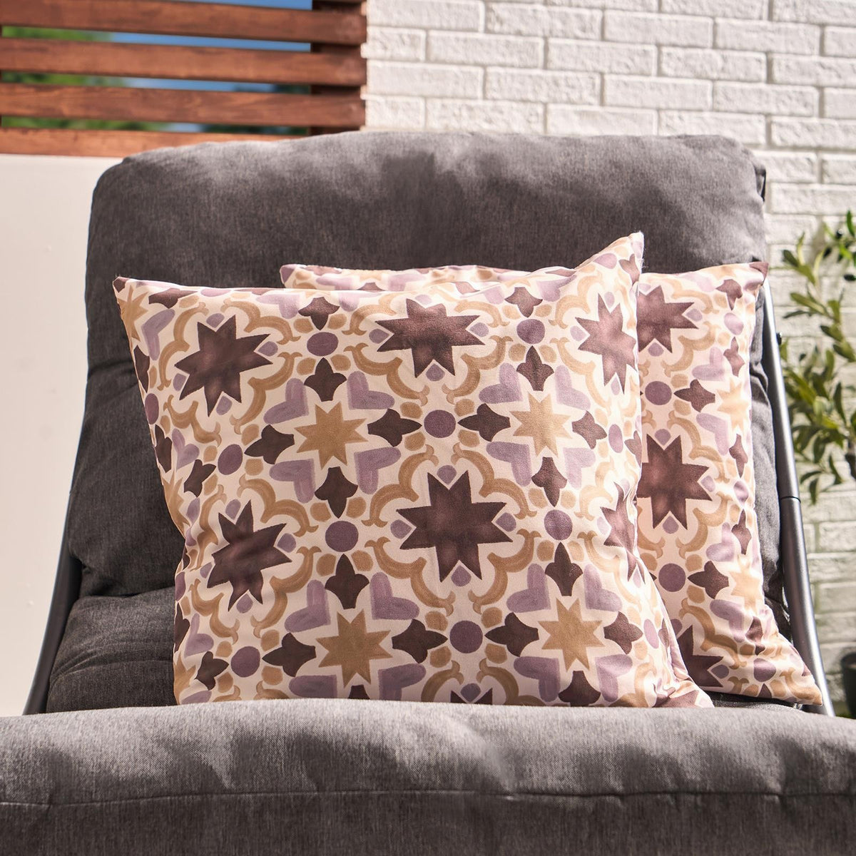 OHS Print Outdoor Cushion Covers Garden Water Resistant Filled Inserts Seat Set