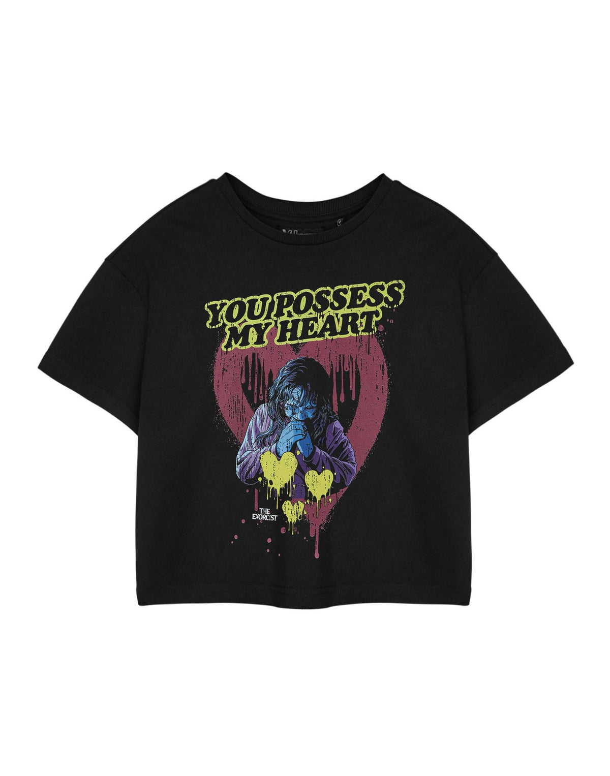 Exorcist Cropped Short Sleeved T-Shirt | Womens Black | Official Merch