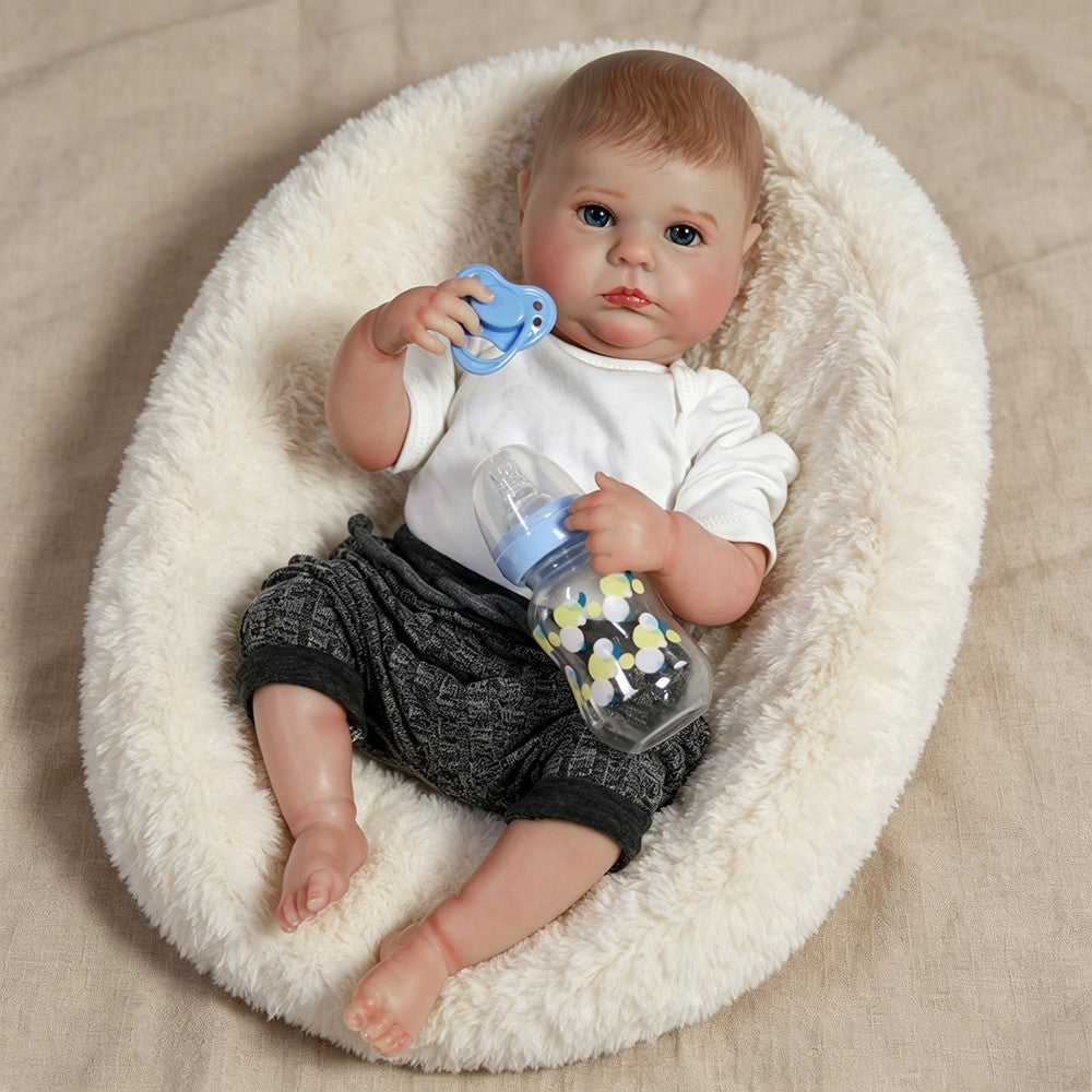 Realistic Reborn Newborn Baby Boy Dolls Full Body Vinyl Silicone Waterproof Doll