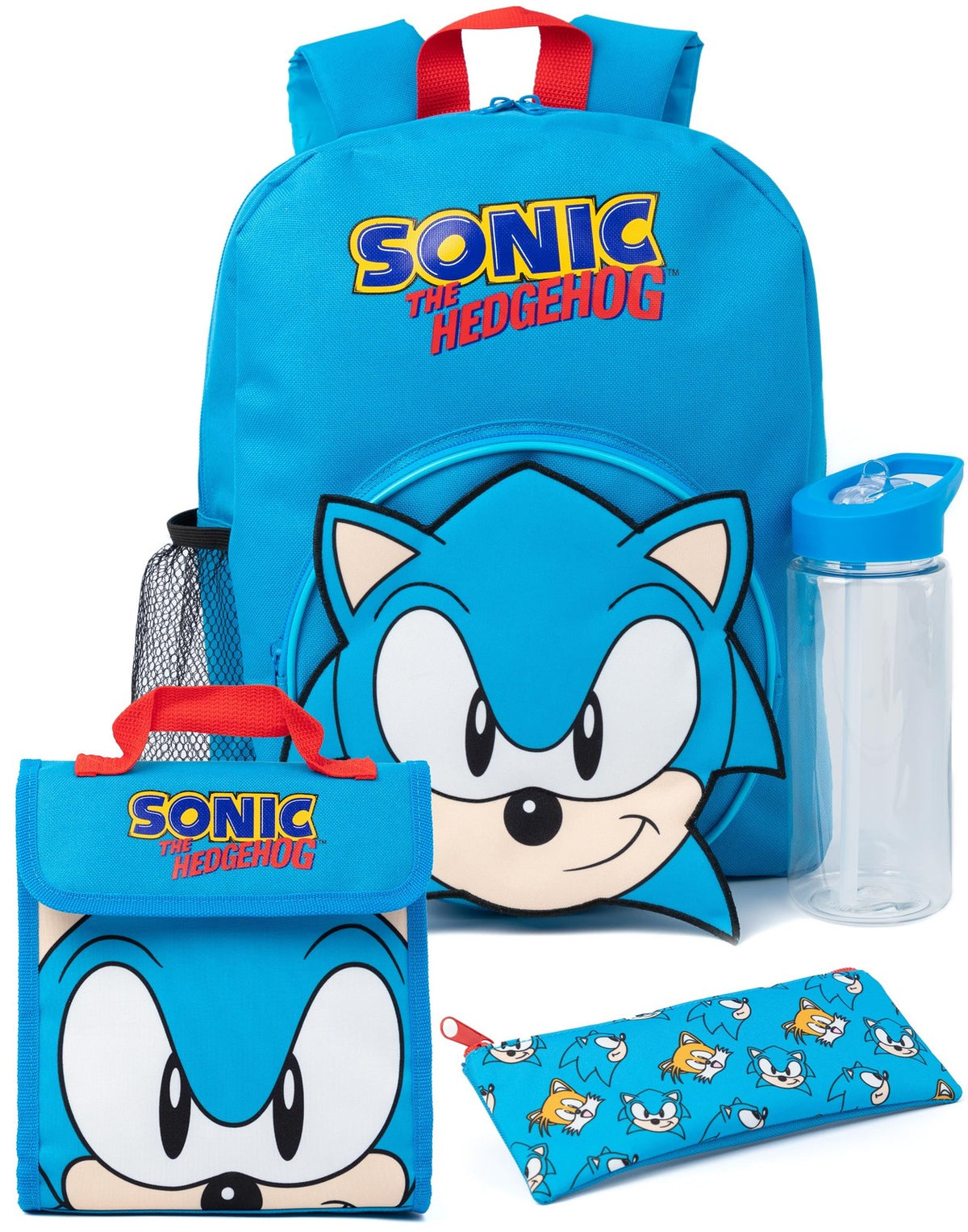 Sonic the Hedgehog 4 Piece Backpack Set | Unisex Kids Blue | Official Merch