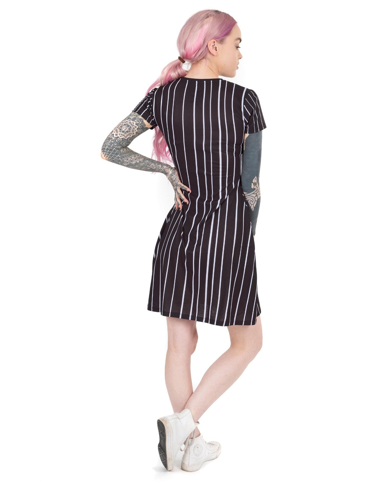 Disney Short Sleeve Skater Dress | Womens Black | Official Merch