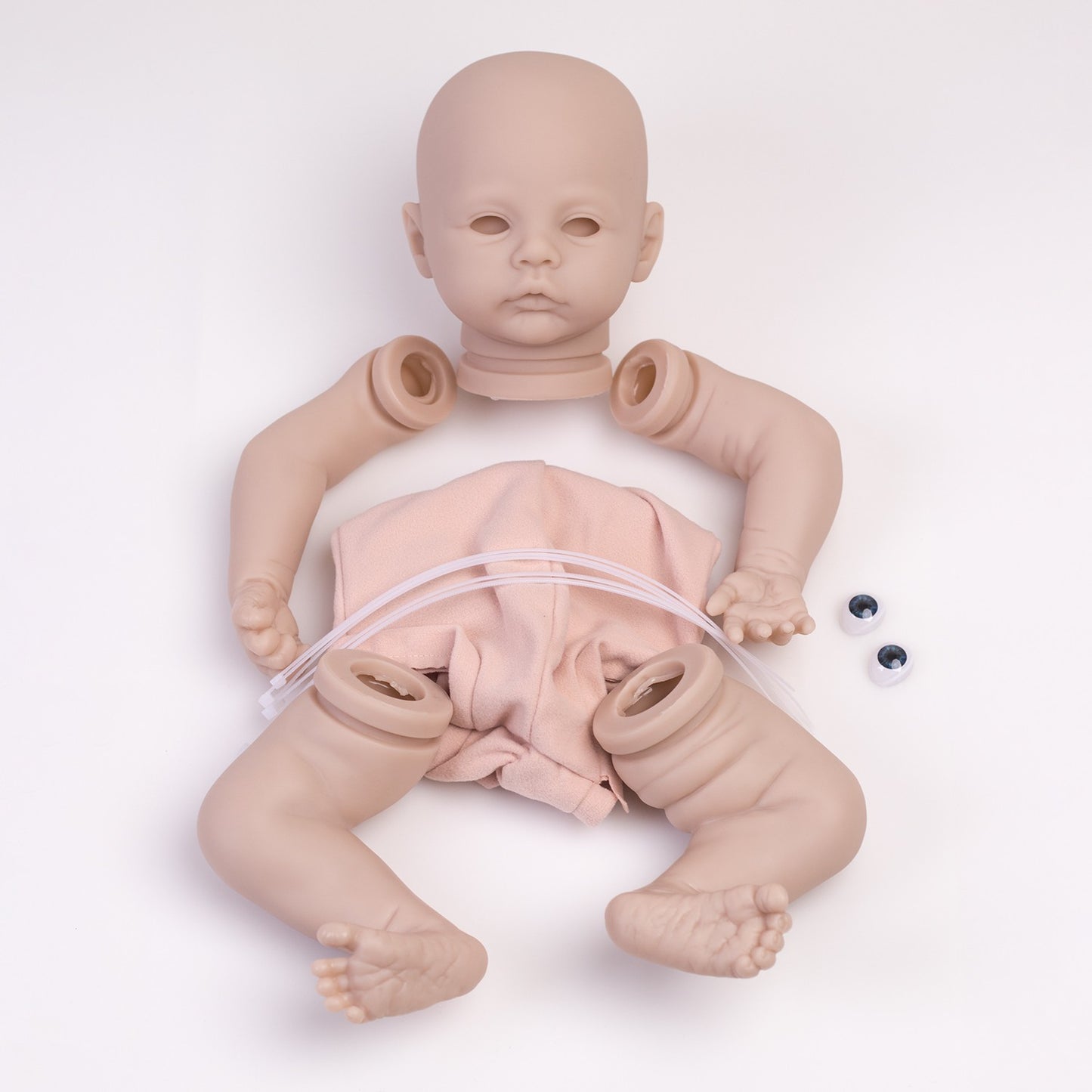 Unpainted Reborn Baby Doll Kits DIY Vinyl Silicone 16" Realistic Dolls Kit Parts