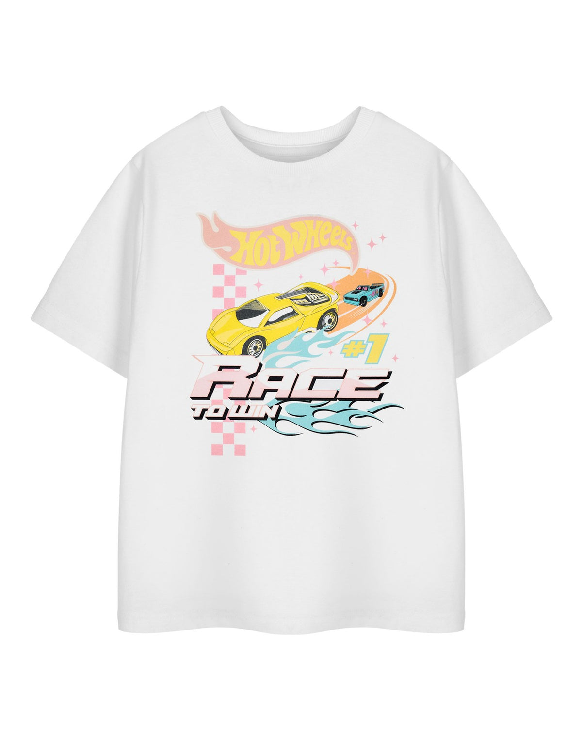Hot Wheels Short Sleeved T-Shirt | Girls White | Official Merch