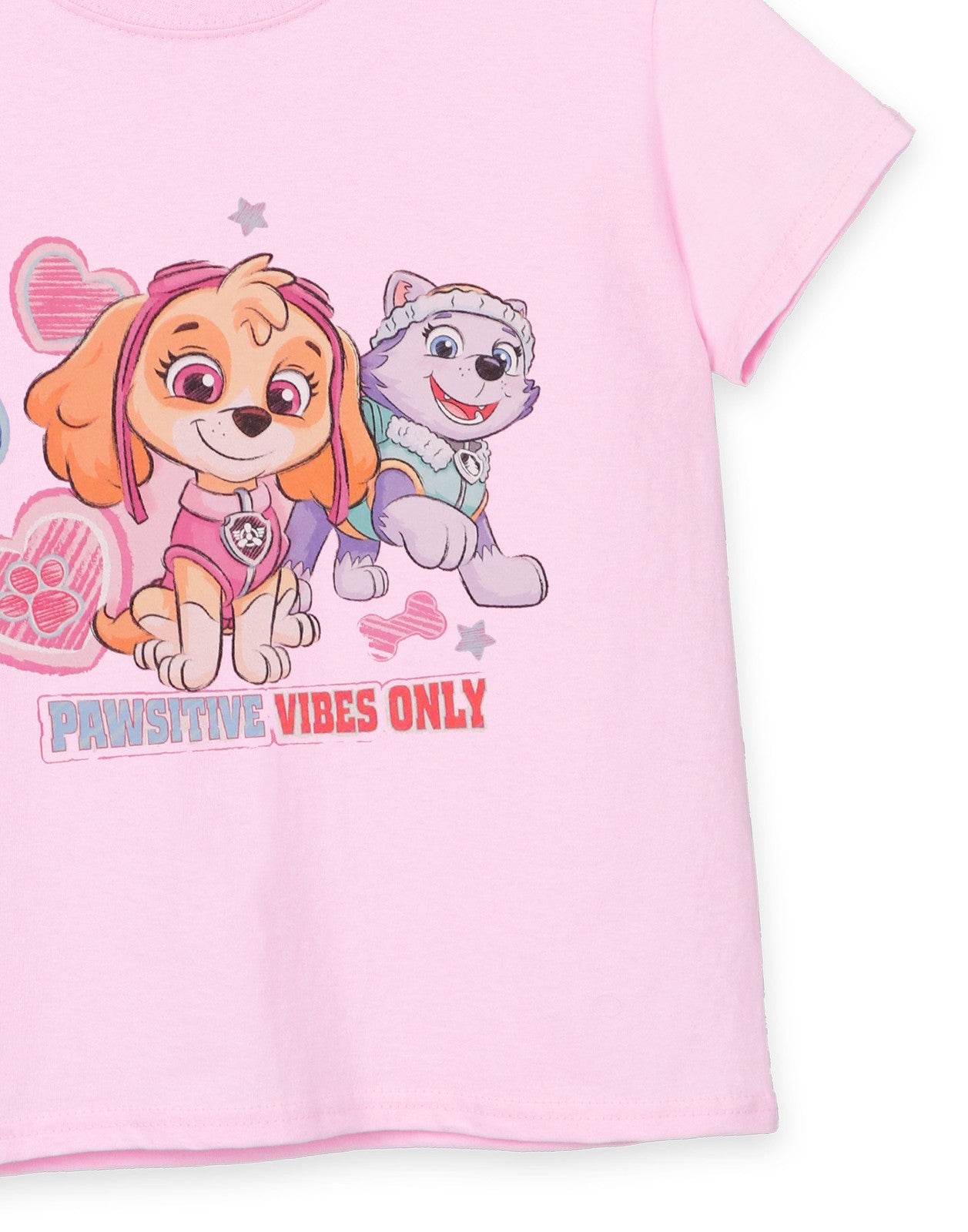 Paw Patrol Short Sleeved T-Shirt | Girls Pink | Official Merch