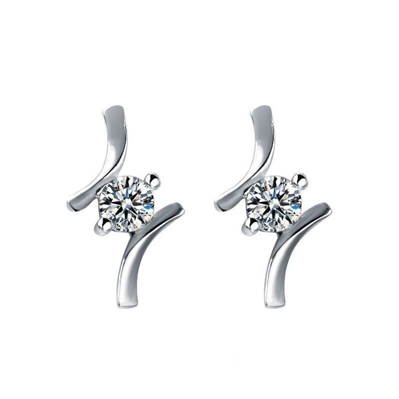 925 Sterling Silver Crystal Fashion Stud Earrings Women Girls Jewellery Gift UK