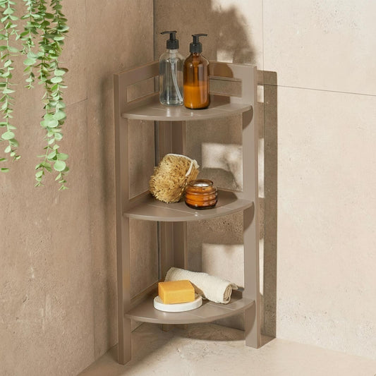 OHS Shelving Unit 3 Tier Storage MDF Home Organiser Display Corner Space Saving
