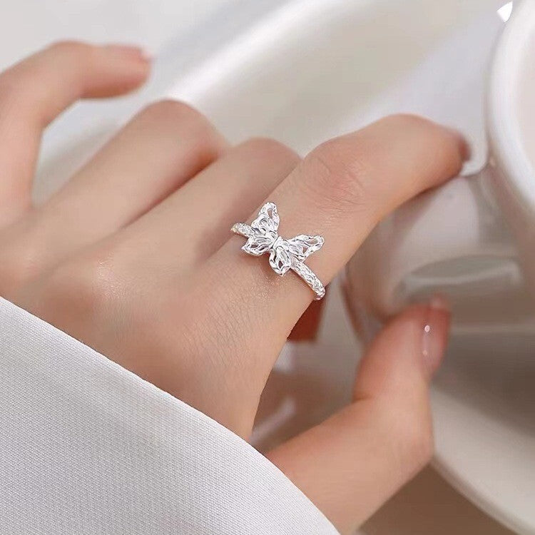 925 Sterling Silver Elegant Butterfly Adjustable Ring Women Girls Jewellery Gift