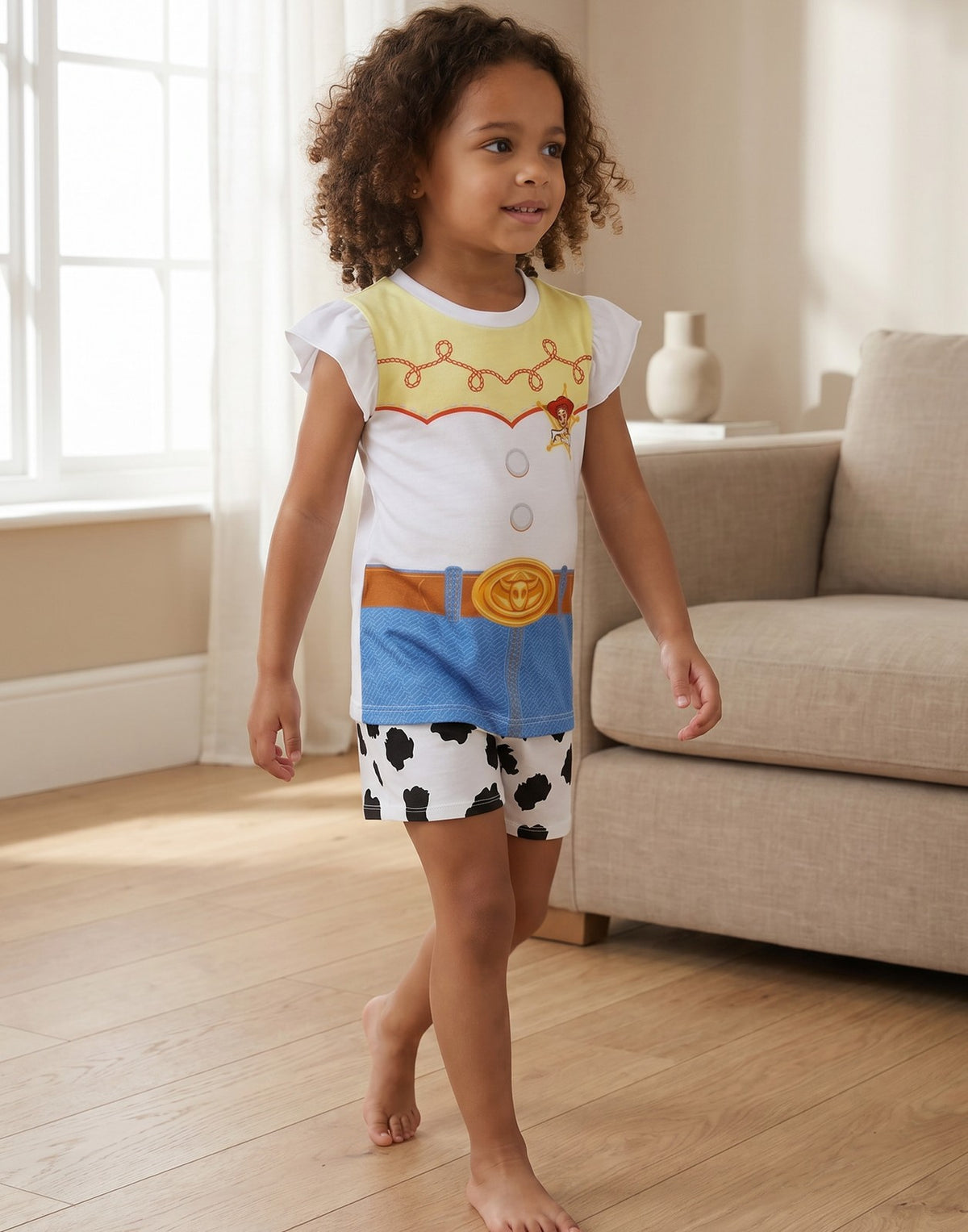 Disney Short Sleeve Short Leg Pyjama Set | Girls White | Official Merch
