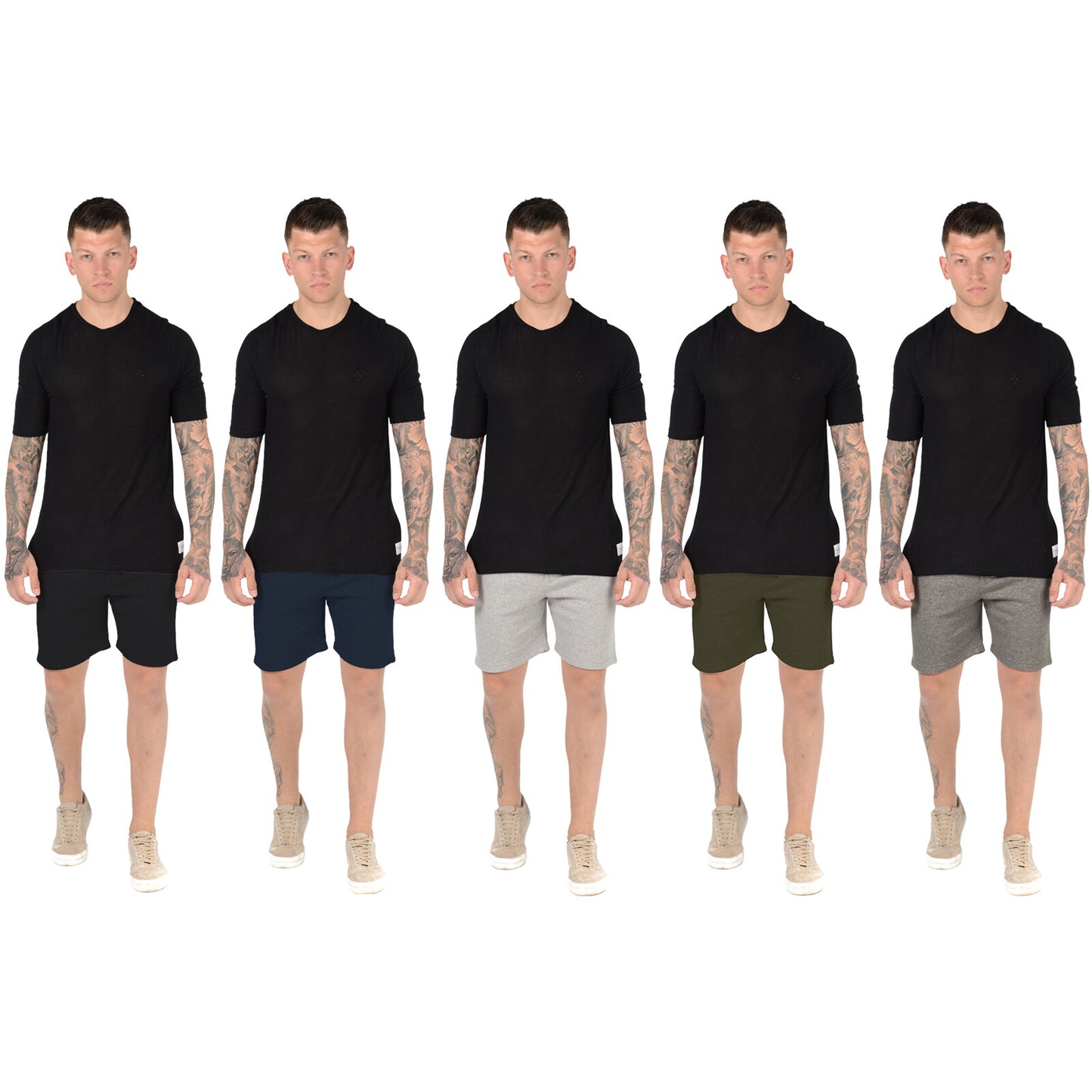 PACK OF 2 MENS JOGGING SHORTS SWEAT JERSEY FLEECE JOGGERS SUMMER RUNNING BOTTOMS