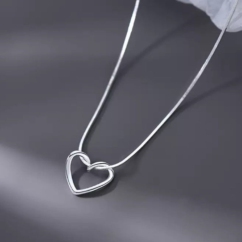925 Sterling Silver Love Heart Choker Necklace Women Girls Jewellery Gift UK