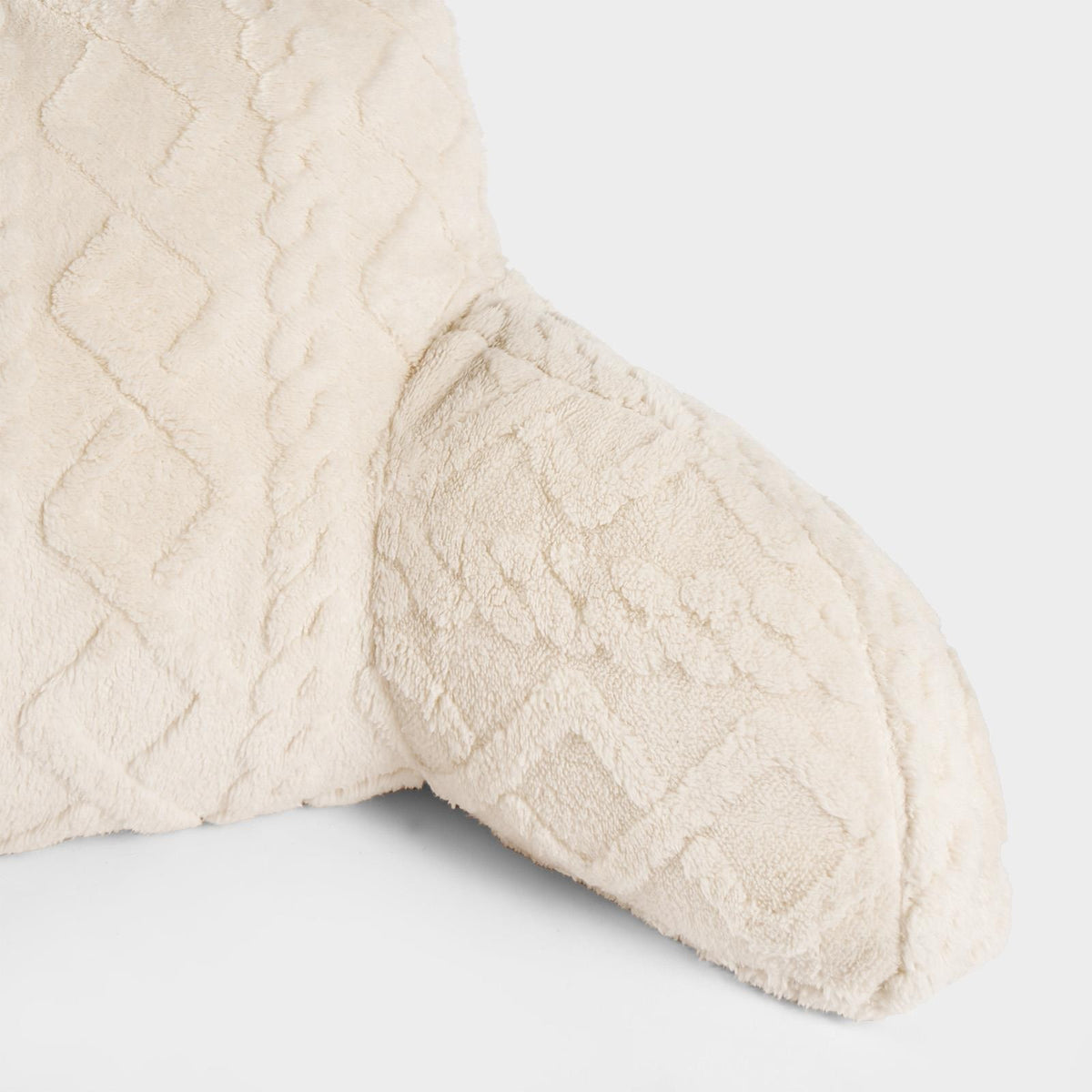 Cuddle Cushion for Adults, Reading Pillow for Bed Sofa Cable Knit - Cream