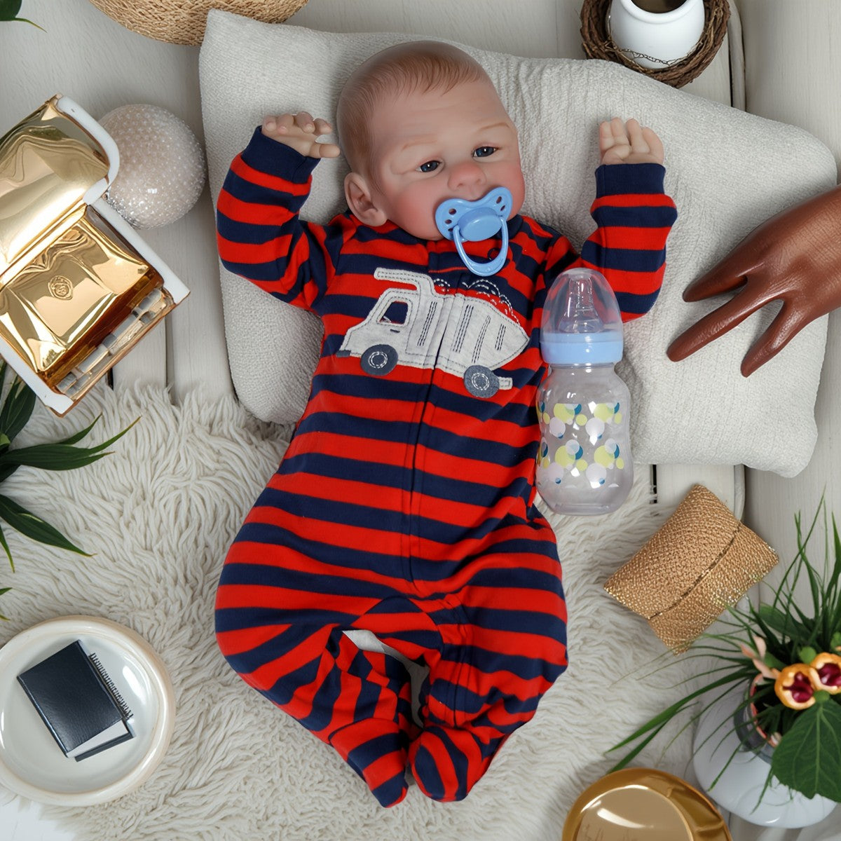 Lifelike Reborn Dolls Vinyl Silicone Realistic Newborn Baby Boy Soft Cloth Body