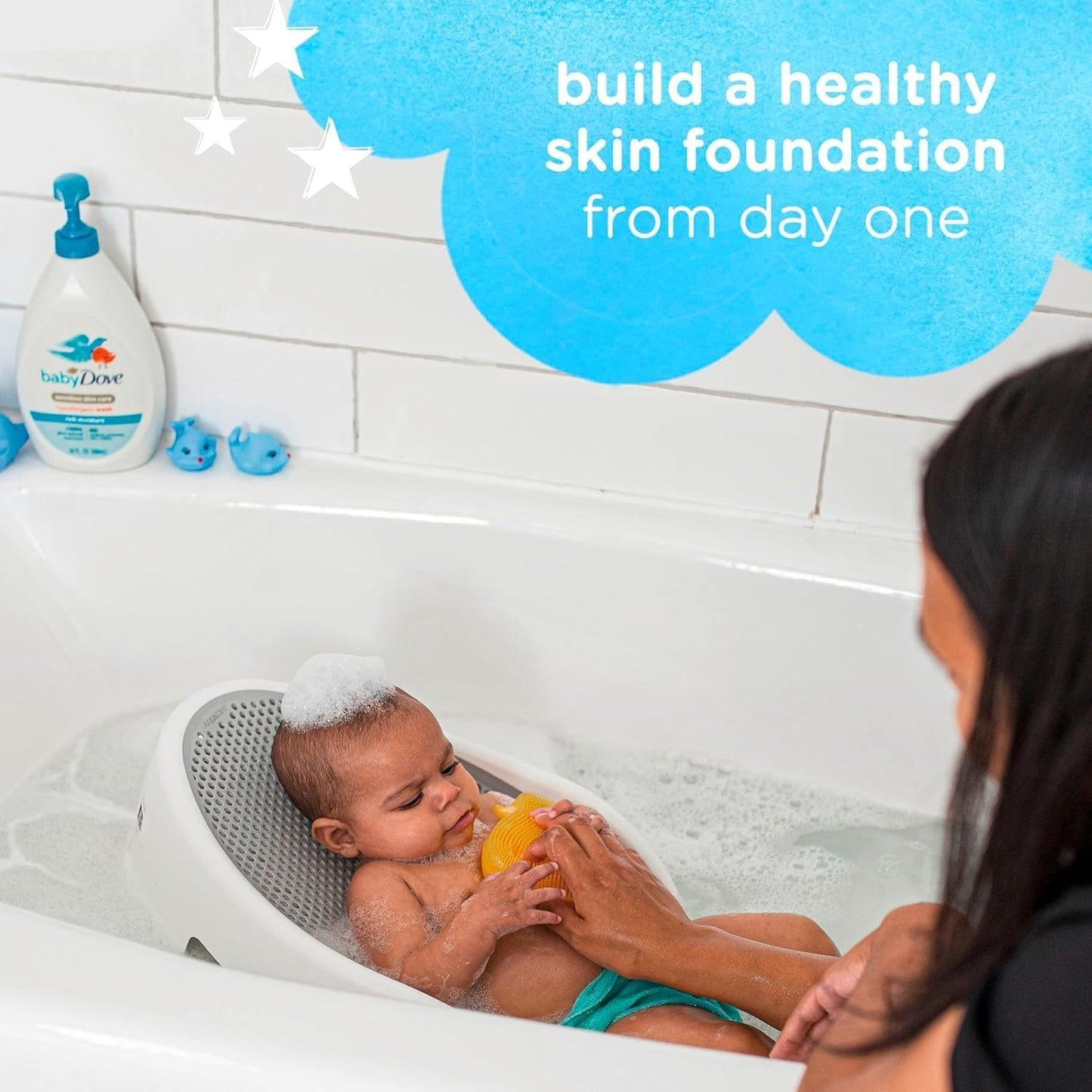 Baby Dove Rich Moisture Baby Care Set – 3-Piece Bundle: Tear-Free Head to Toe