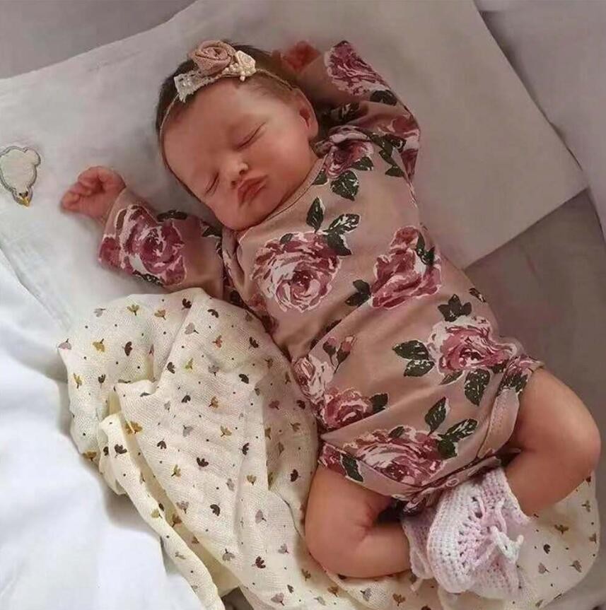 Realistic Reborn Baby Dolls Vinyl Silicone Handmade Newborn Sleeping Girl Doll