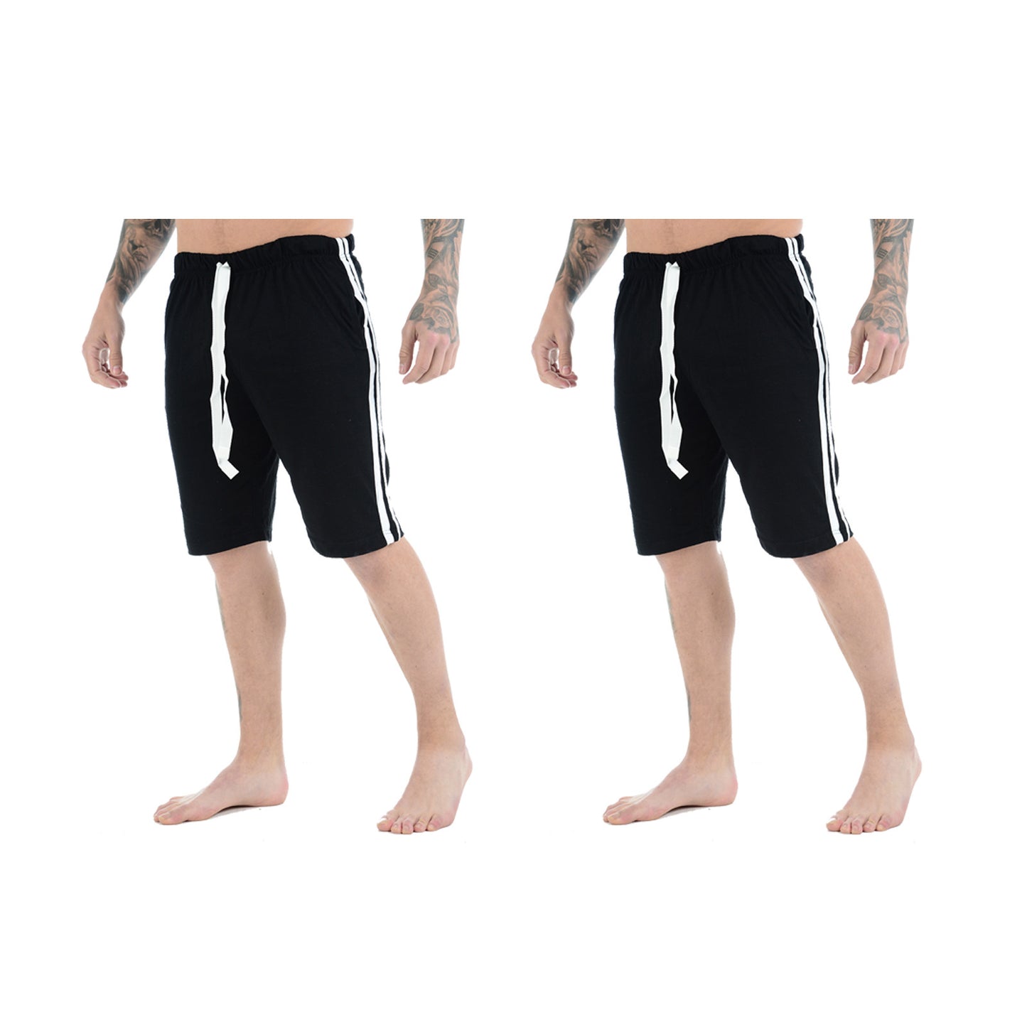 2 PACK MENS LOUNGE SHORTS COTTON PJS NIGHT WEAR CASUAL PYJAMAS SLEEPWEAR BOTTOM