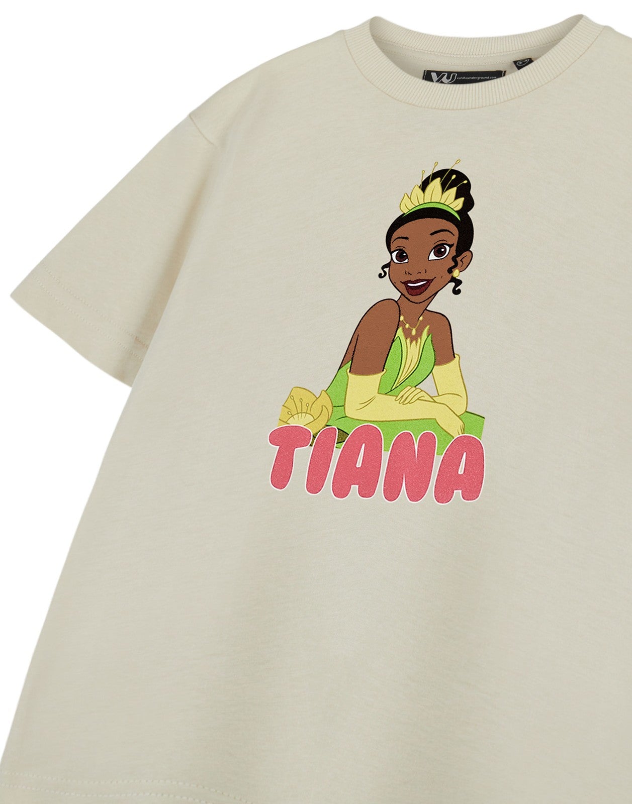 Disney Short Sleeved T-Shirt | Girls Oatmeal | Official Merch
