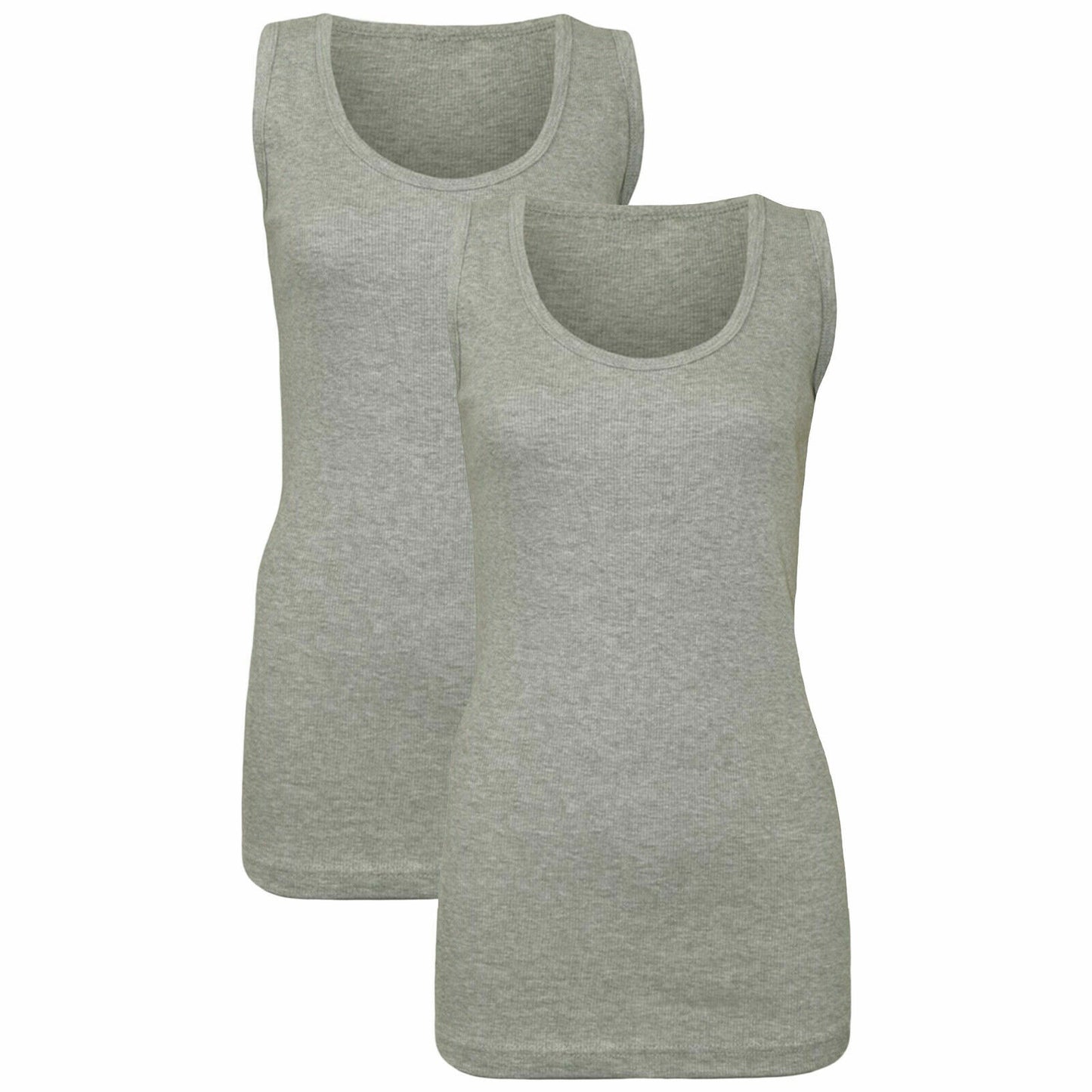 NEW LADIES WOMENS PLAIN SUMMER STRETCHY RIBBED CASUAL TOP T SHIRT MUSCLE VEST