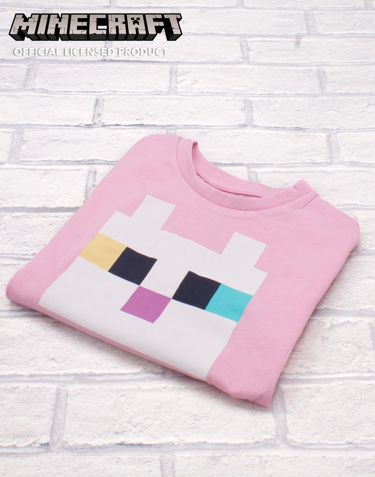 Minecraft Short Sleeved T-Shirt | Girls Pink Gaming | Official Merch