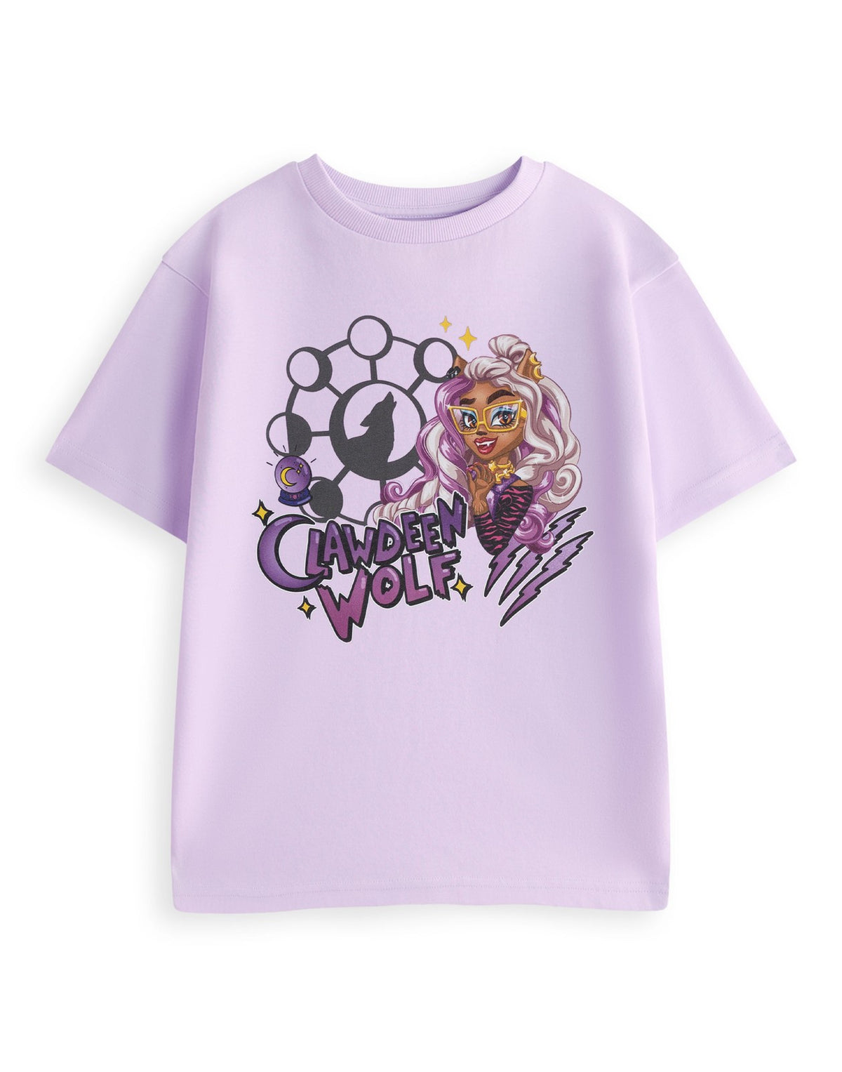 Monster High Short Sleeved T-Shirt | Girls Lilac | Official Merch