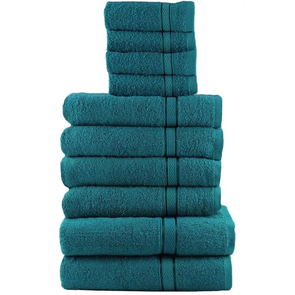 Luxury 100% Egyptian Cotton Towel Set 10 Piece Bale Set Face Hand Bath Towels